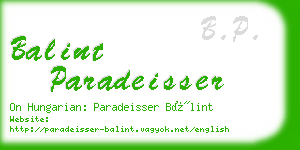 balint paradeisser business card